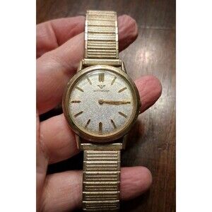 Vintage Wittnauer Men's Watch 10k RGP Bezel Not Working For Repair Speidel Band